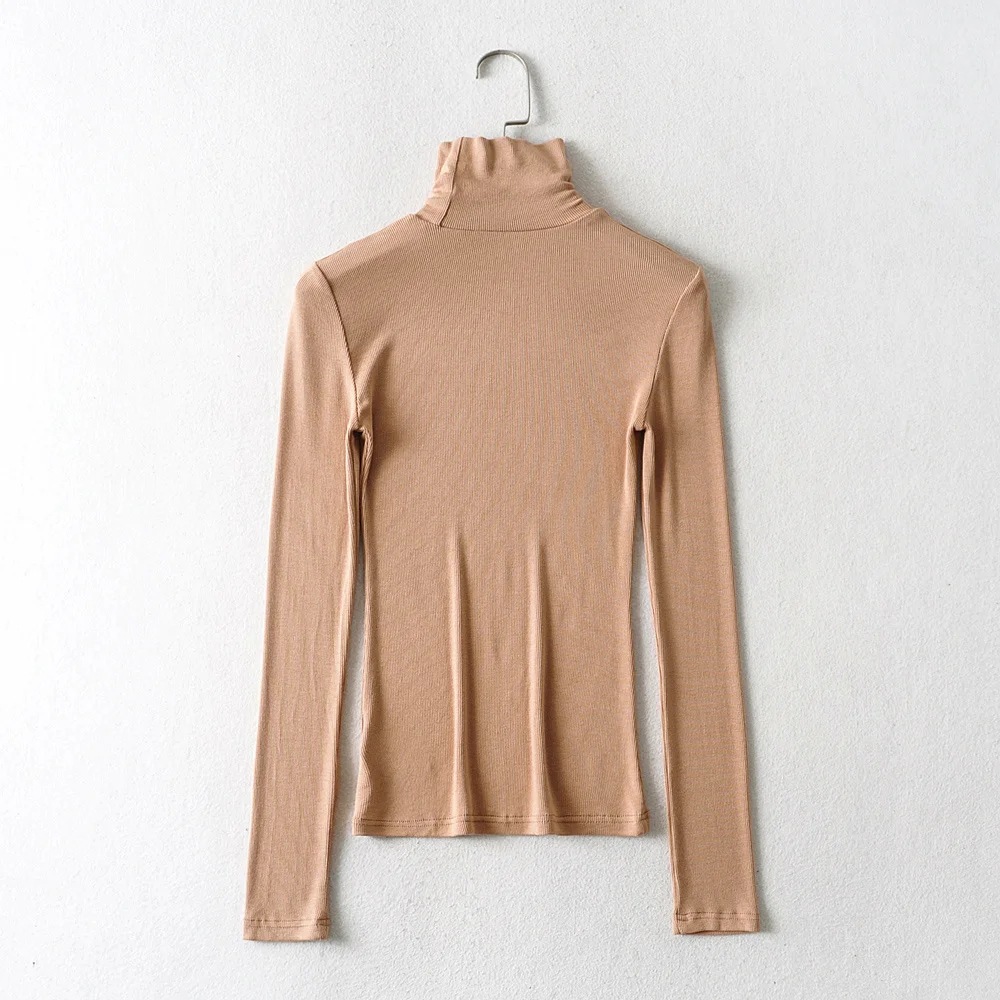 autumn basic high neck long sleeve T-shirt NSAC13899