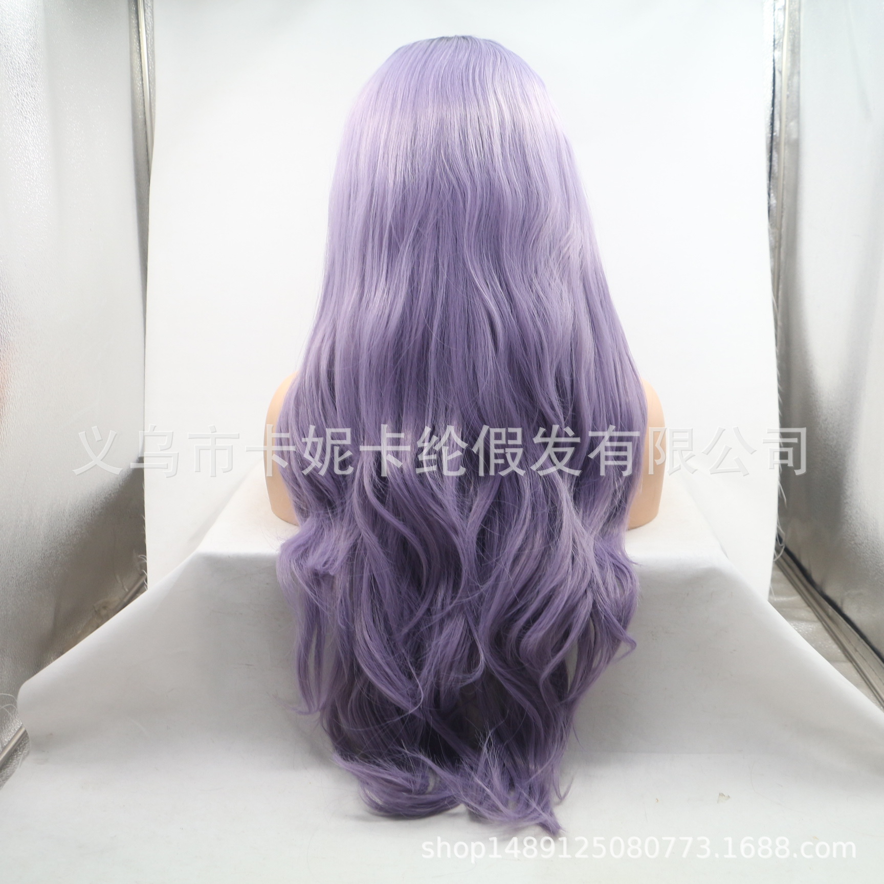 Europa y los Estados Unidos de moda parcialmente largo cabello recto fibra química pelucas de cabello para mujeres al por mayor en stock