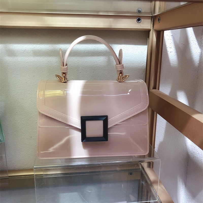 Clearance jelly bag, transparent pvc women's bag, gradient color small square bag, handbag, single-shoulder crossbody women's bag in stock undefined