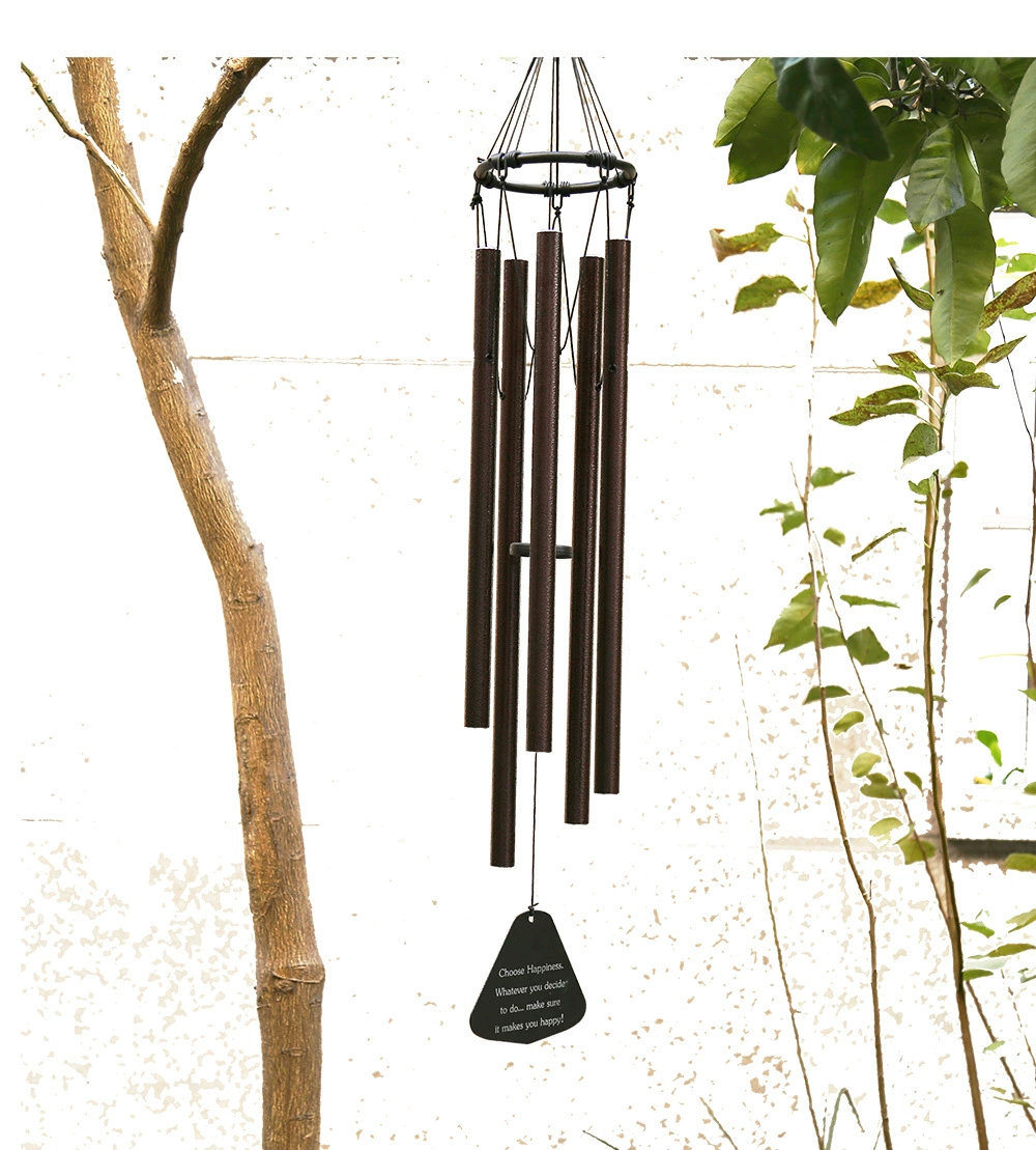 Долгосрочные поставки на складе трансграничной электронной коммерции 5-трубный древний медный цветок металлическая алюминиевая трубка садовый декоративный кулон-колокольчик