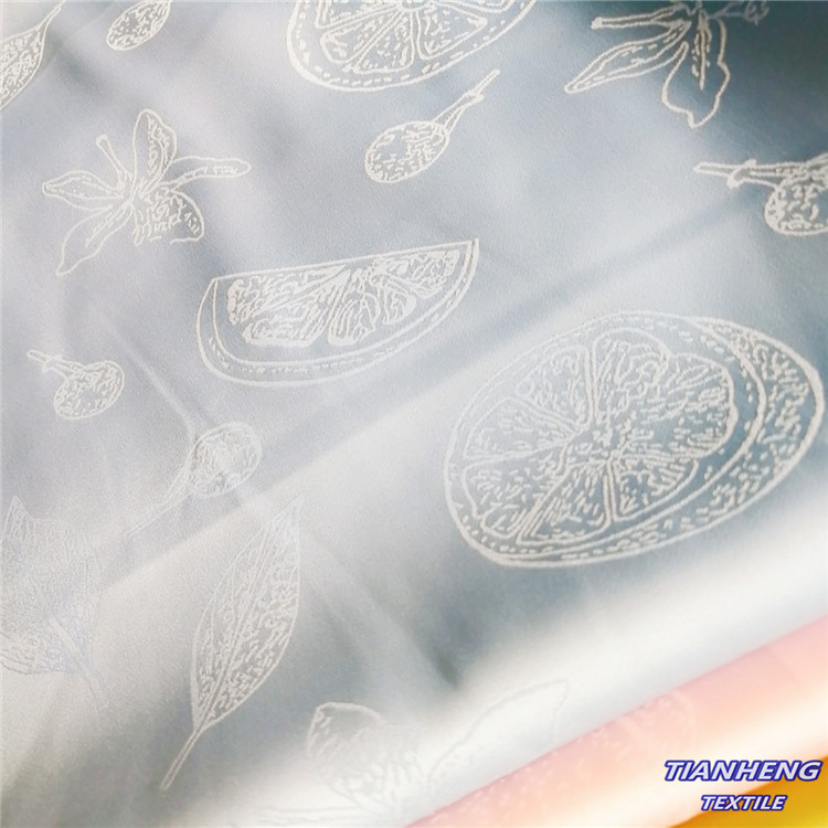 时尚套装家居服睡衣吊带衫连衣裙色丁柠檬花提花面料现货直供批发