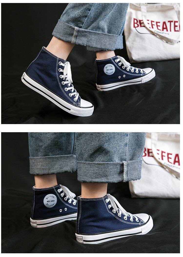 Unisex Fashion Solid Color Round Toe Canvas display picture 7