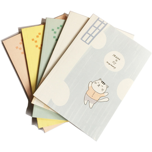 18K large notebook B5 small fresh Korean version soft copy card surface white cardboard hard paper horizontal line soft copy notebook