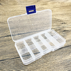 10-Grid Transparent Plastic Detachable Earring Jewelry Organizer: Multi-Compartment Storage Box for Makeup and Accessories