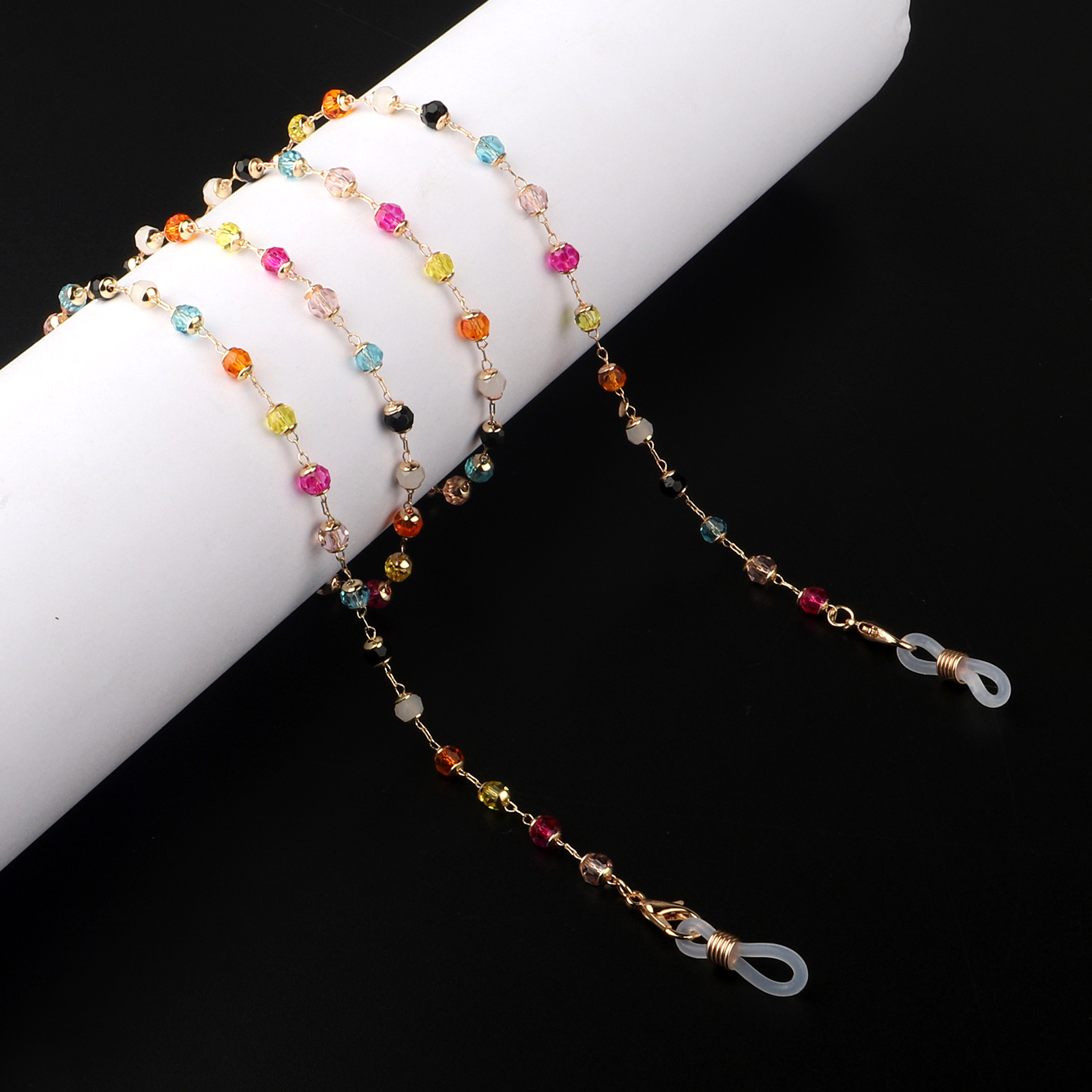 Glasses chain colorful crystal handmade glasses chain reading glasses antilost chainpicture1