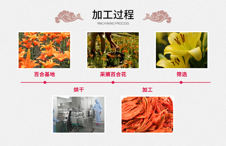 Dried Lily Flower Tea Bai He Hua Loose Herbal Flowers 500g Sulfur Free Bulk preparation