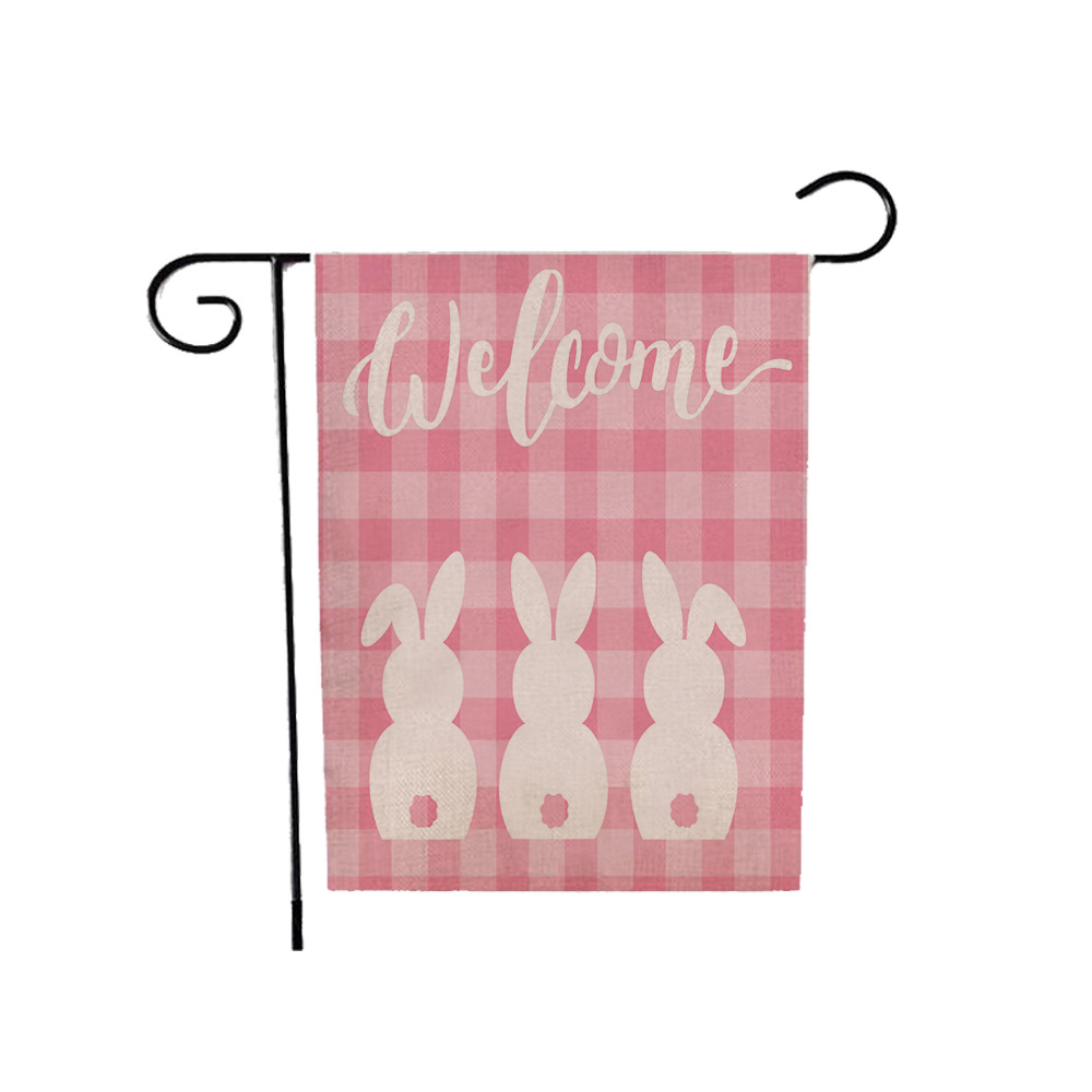 75g Weight Flag Event & Party Supplies 1 Piece, 47*32cm Quantity Linen Material Easter Festival Rabbit, Letter Pattern Cute Style Easter Cute Rabbit Letter Linen Flag Party Supplies Decorations 1 Piece 47*32cm 5