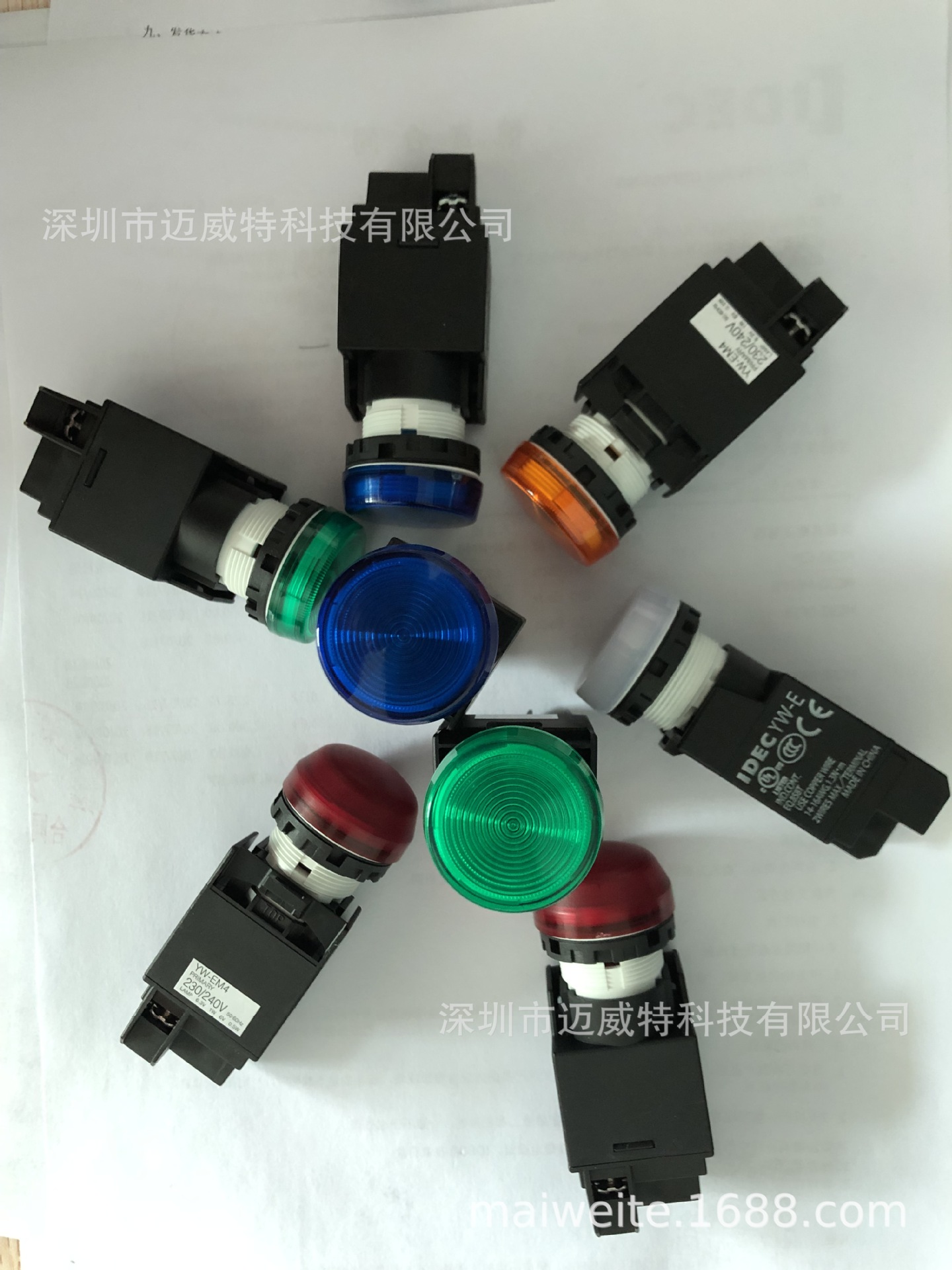 日本和泉授权代理YW1P-1EM42A分体式指示灯特价供应原装正品YW-EM