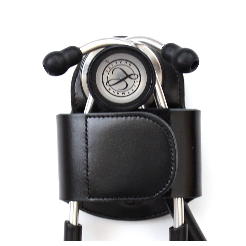 工厂听诊器皮套 PU皮革医生听诊器收纳包 可挂腰包魔术贴保护套