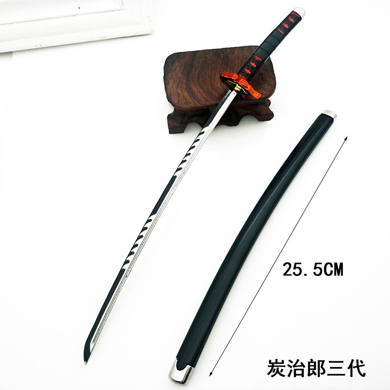 Ghost Blade carbón Zhilang mi esposa Shan Yi boca diaria rueda cuchillo columna de agua columna de insectos 25cm todo-arma de metal adornos