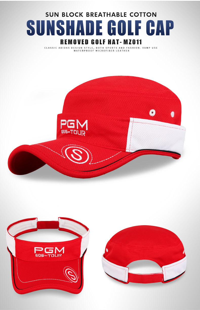 Mũ golf không đỉnh PGM chống nắng thoáng khí mùa hè đa năng — Màu đen, Xanh Navy, Màu trắng, Màu đỏ chi tiết 6