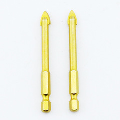 Hexagonal handle copper-plated ceramic triangular glass tile hole opener concrete hole expander twist cross alloy drill bit