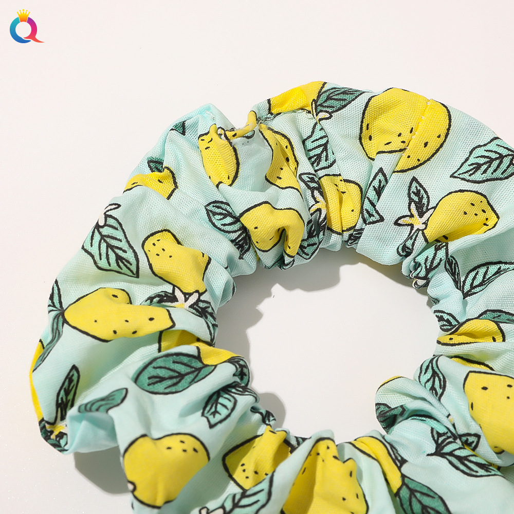 Pastoral Fruit Cloth Printing Pleated Hair Tie 1 Piece display picture 2