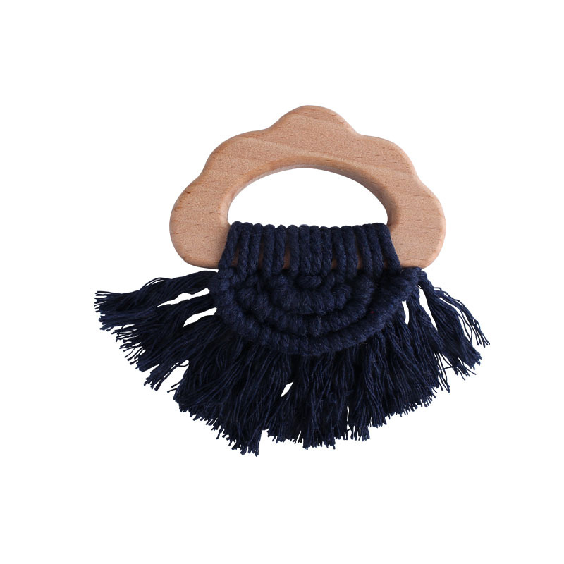 Bricolaje bebé creativo haya nube mordedor pulsera tejida a mano de algodón cuerda de juguete bebé dientes de molienda palo