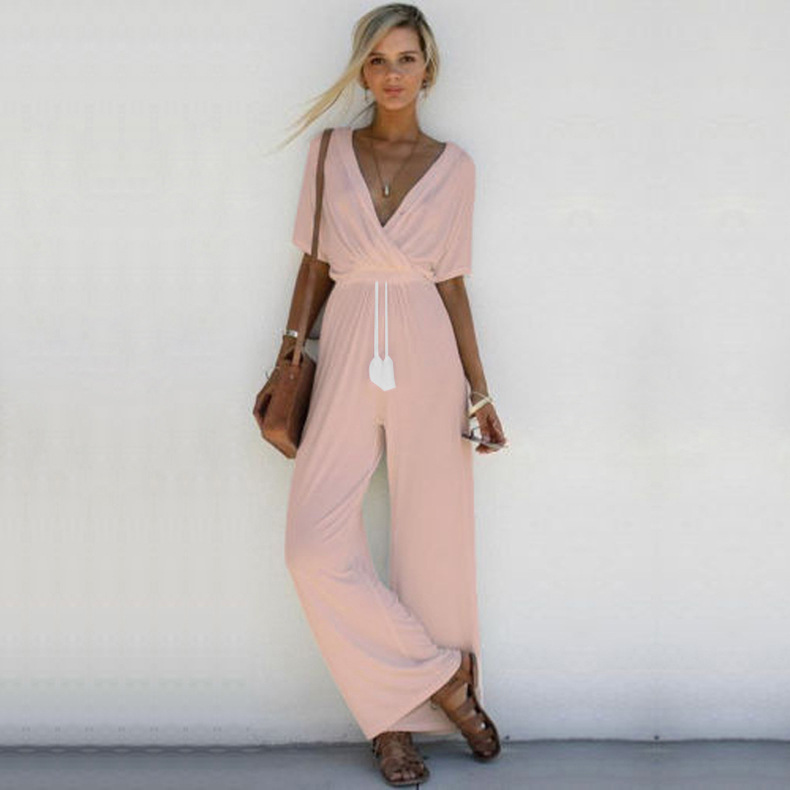 lace-up waist jumpsuit NSKX47347