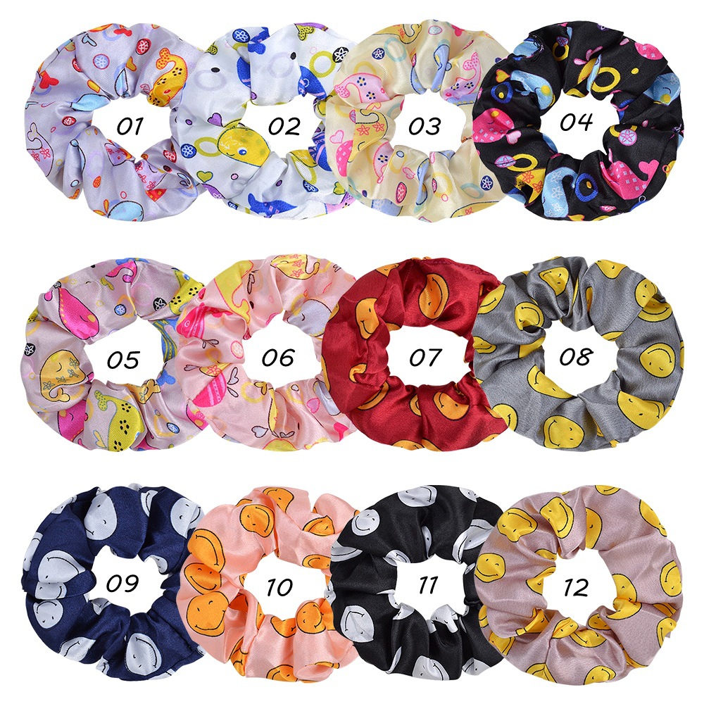 Korean Fashion Style Cartoon Pattern Floral Tie Hair Scrunchies Set display picture 12