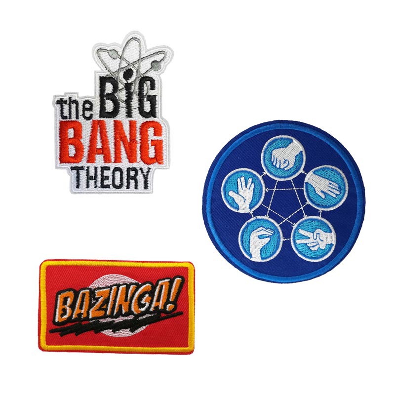 日本刺绣机制作 生活大爆炸羽绒服牛仔衫补丁DIY徽章布贴