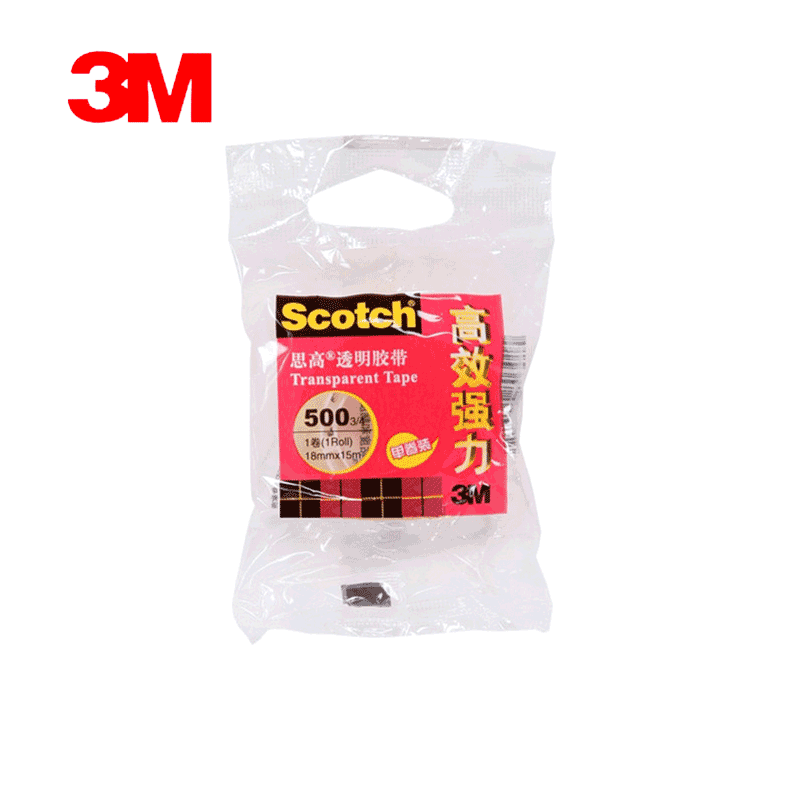 3M Scotch思高500透明胶带 学生玻璃胶 办公文具胶带条 不变黄