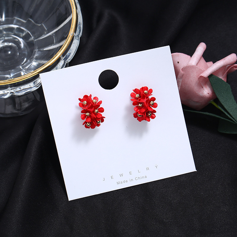 1 Pair Quantity Holiday, Daily Occasion Alloy Material Wholesale Jewelry 1 Pair Simple Style Flower Alloy Alloy Ear Studs