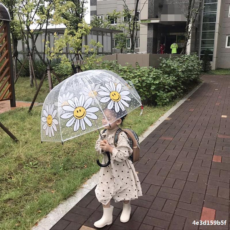 INS originality Sunflower children Umbrella shelter from the wind Rainproof baby lovely Street beat Flower Wave Umbrella