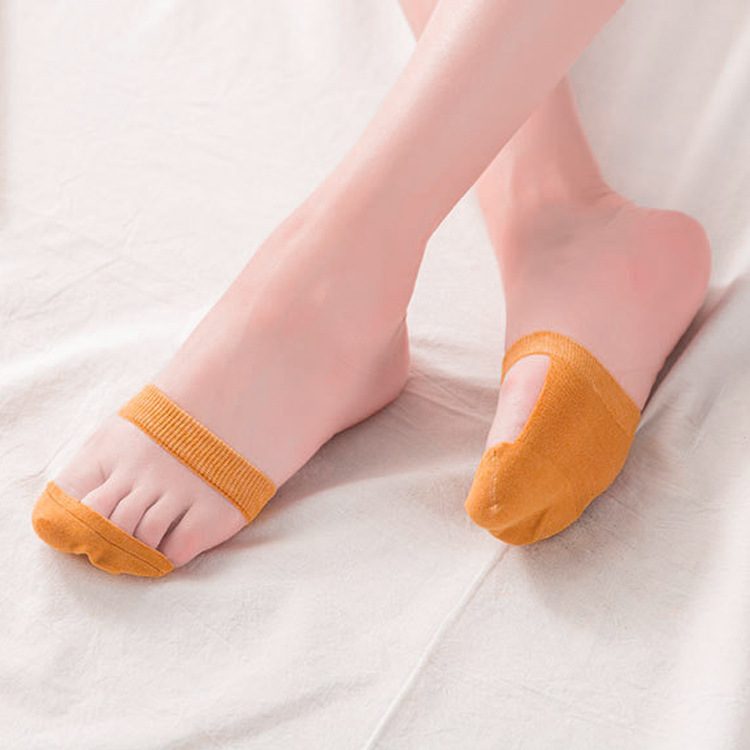 Summer Glass Silk Non-Heeled Half Socks High Heels Socks Women's Invisible Baotou Super Non-Slip Forefoot Socks
