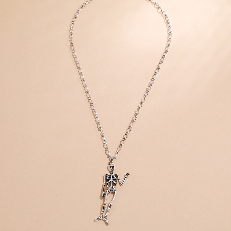 Mode Schädel Menschlichen Knochen Unisex Lange Übertriebene Halskette display picture 3