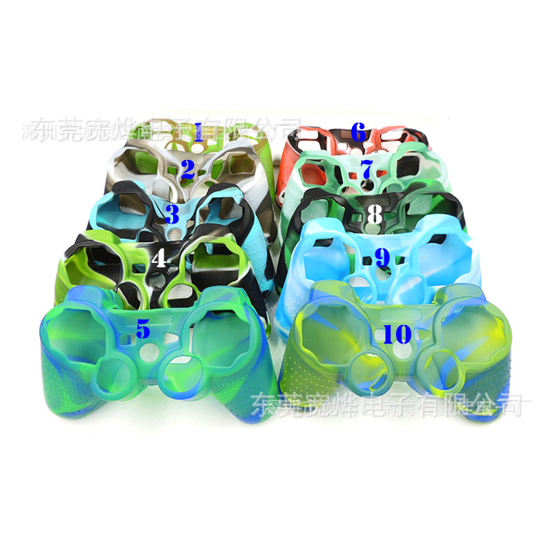 Fabricante en stock PS3 camuflaje funda de silicona PS3 funda protectora PS3 mango funda de silicona camuflaje color funda protectora