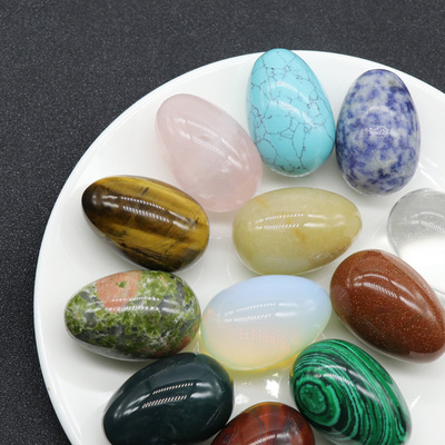 Cross border hot selling jade crystal agate gemstone Egg-shaped 12 Material Science Mixed pack Set box A generation of fat