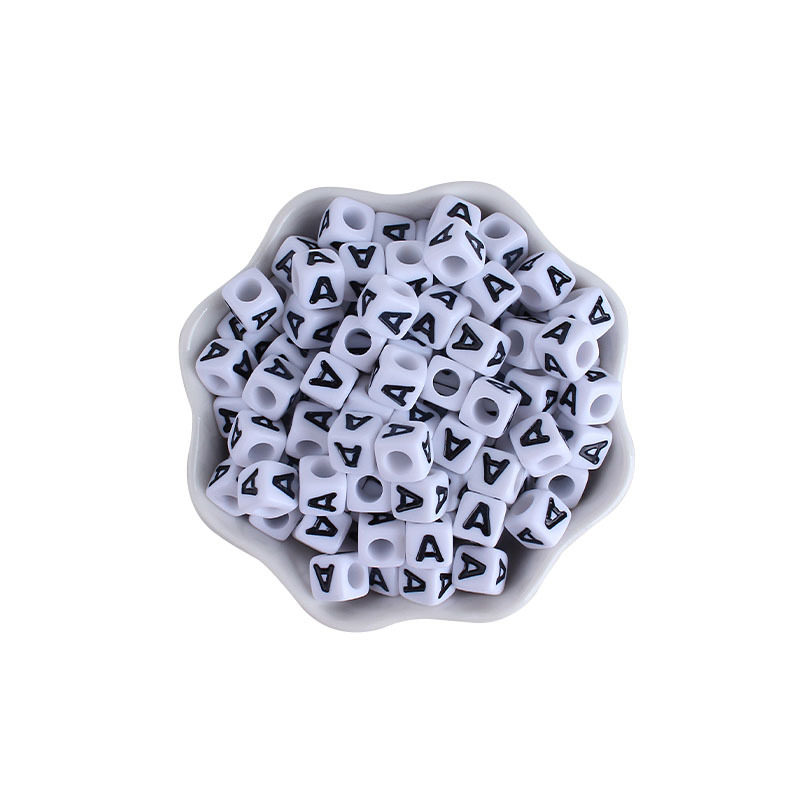 7mm plástico 26 inglés letras DIY creativo bebé nombre personalizado chupete cadena pulsera Accesorios