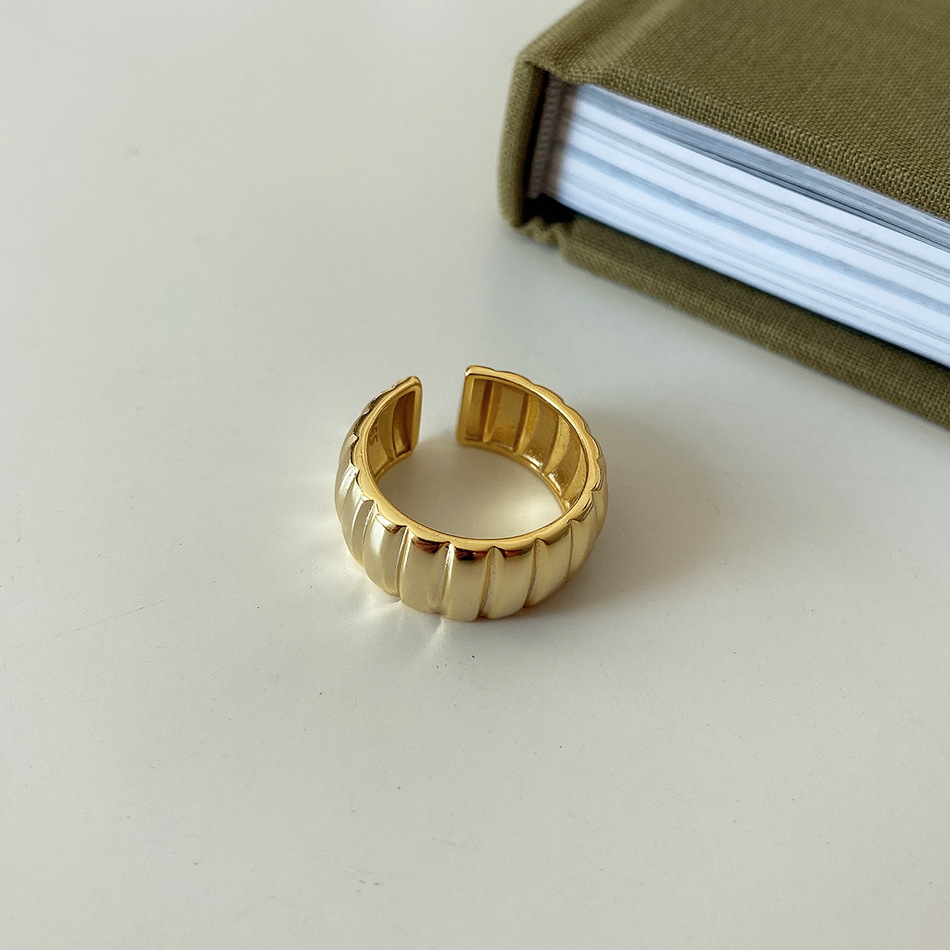 925 Sterling Silver Material 925 Sterling Silver Open Ring Solid Color