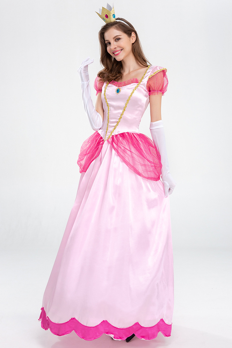 Pearl Love Halloween Costume Princess Mario Biki Stage Party Queen Dress_voghion.com