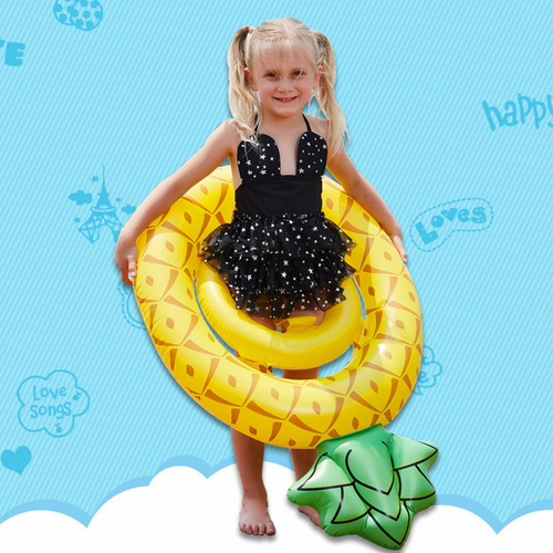 New children's mermaid swimming ring, baby lying down pineapple seat, baby donut lifebuoy