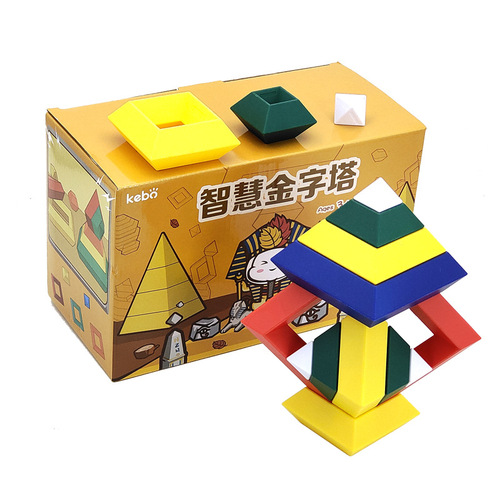 Kebo Variety Golden Tower Magic Tower Puzzle Pyramid Toy Smart Assembling Assembling Shape Early Education Diamond Building Blocks