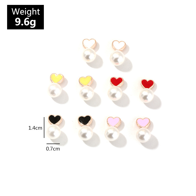 Korean Color-preserving Oil Drop Cartoon Cute Pearl Earlobe Earrings Wholesale display picture 2