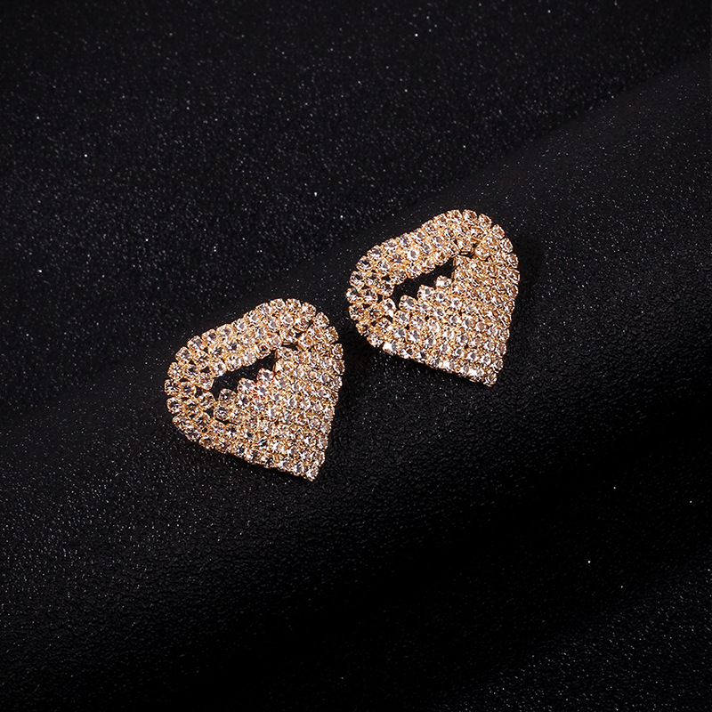 7g Weight Earrings Classification Housewarming, Anniversary, Business, Wedding, Travel, Birthday, Festival Occasion Geometric Pattern Women'S Gender Fashion Style Hot-selling Love-shaped Rhinestone Fashion Simple Geometric Earrings For Women Wholesale Nihaojewelry 10