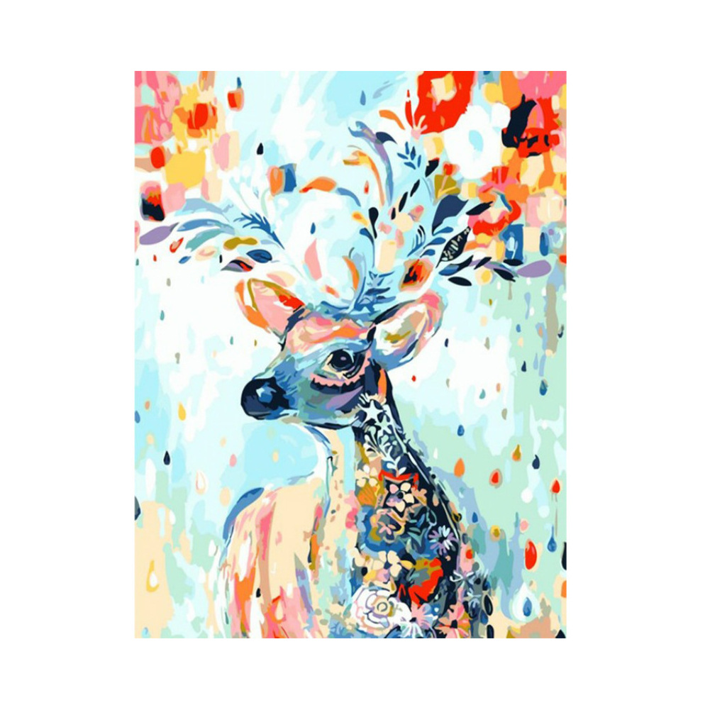 跨境一件代发数字油画diy鹿头系列全球Shopify EBY亚马逊WISH