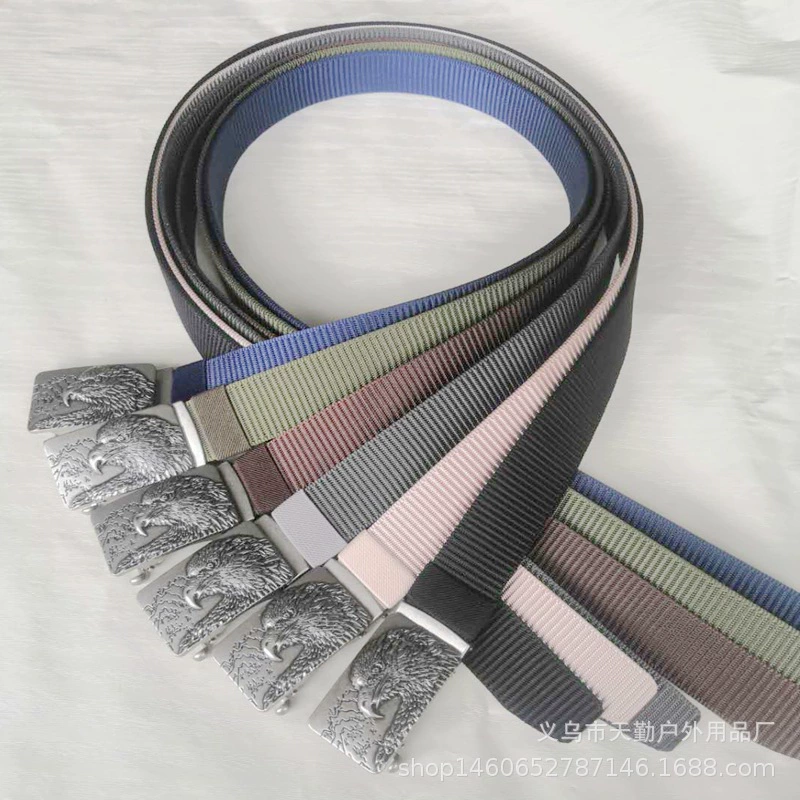 Новый тканый ремень с рисунком головы орла на открытом воздухе портативный тактический нейлоновый холст с автоматической пряжкой, прямые продажи с фабрики