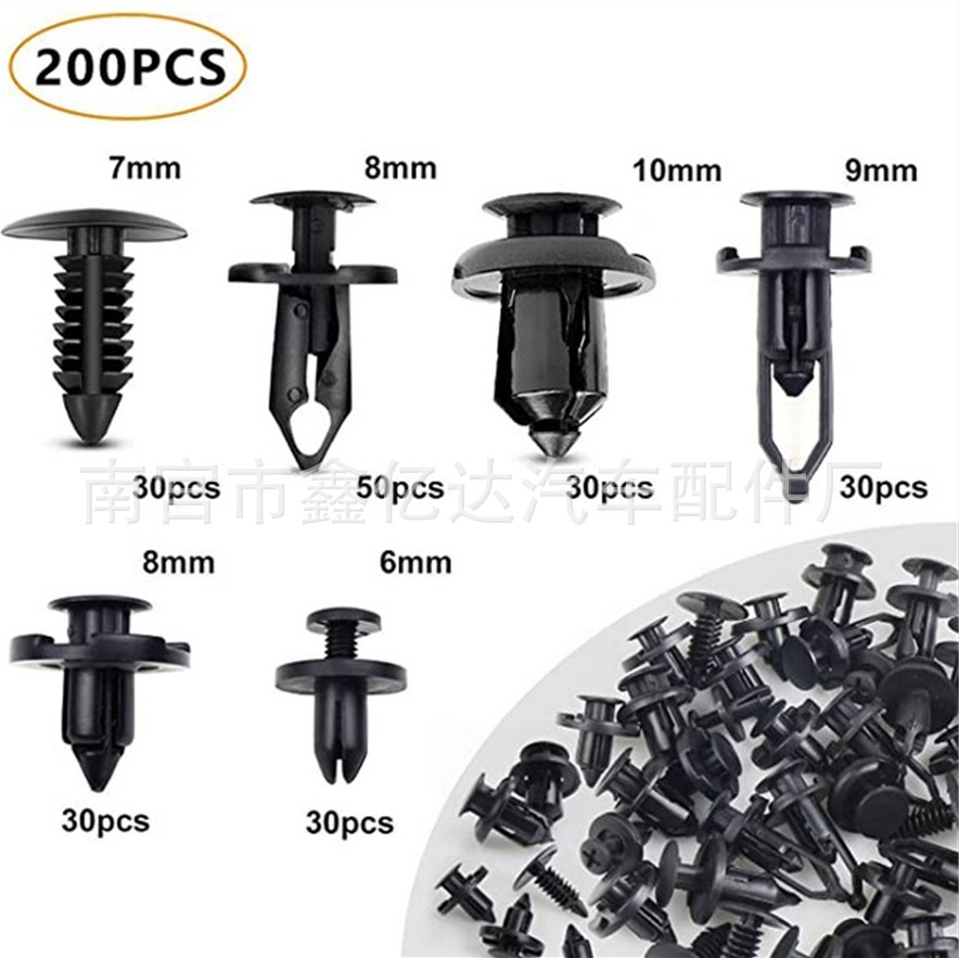 Adecuado para Ford 200 unids hebilla mixta accesorios comunes del coche hebilla a través del clip de nylon de expansión del corazón