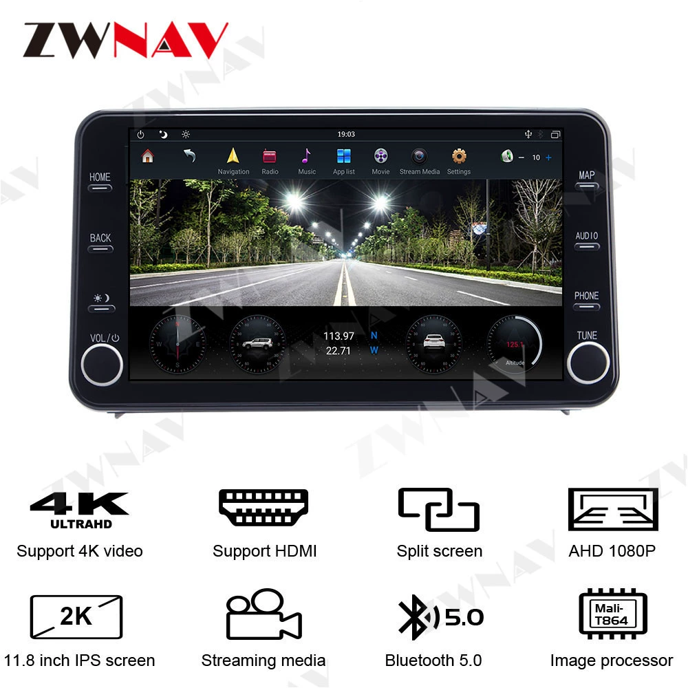 Подходит для потокового мультимедиа Honda Lingpai Android, навигация с большим экраном, все-в-одном, оригинальный автомобильный стиль, 11,8-дюймовая навигация