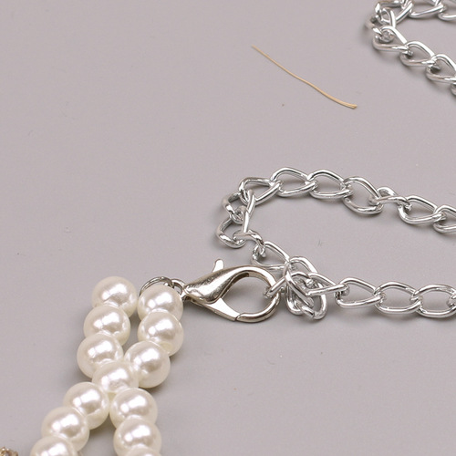 Belt women's pearl waist chain European and American simple pearl tassel pendant decorative belt belly dance dance chain with skirt
