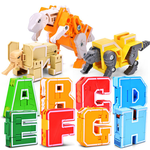 Gudi Xinlexin 2926 Alphabet Dinosaur Transformation Toy Robot Puzzle Compatible Lego Building Blocks Boy Assembly