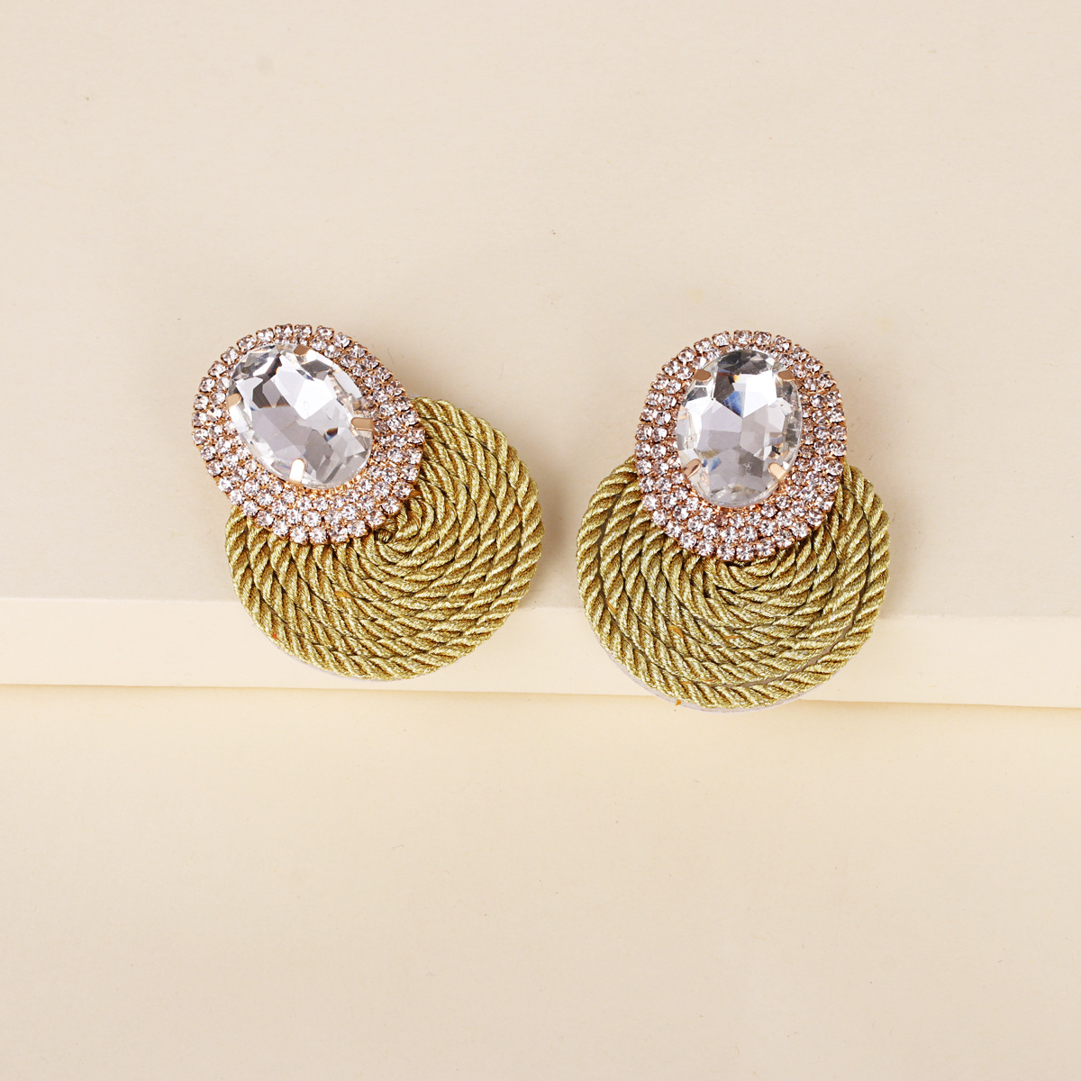 Korean New Fashion Wild Rhinestone Geometric Round Exaggerated Earrings display picture 31
