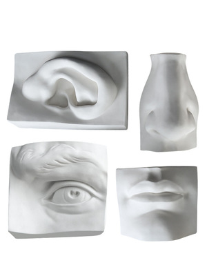 左绘画材艺考一套大卫石膏五官石膏像实面眼耳鼻嘴模型素描静物美|ms