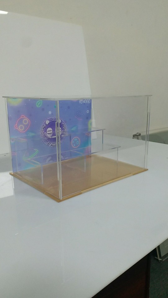 厂家3MM玩具展示盒公仔收纳盒有机玻璃盒子图案宇明手工创意