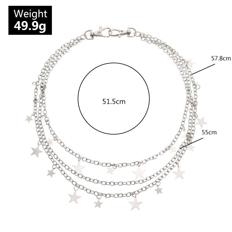 Fashion Popular Punk Style Multi-layer Star Pendant Waist Chain display picture 1