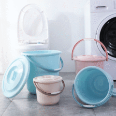 Household Plastic Bucket with Handle, Lid, Dustproof, Durable Mop Cleaning Bucket, Multiple Sizes and Capacities Available
