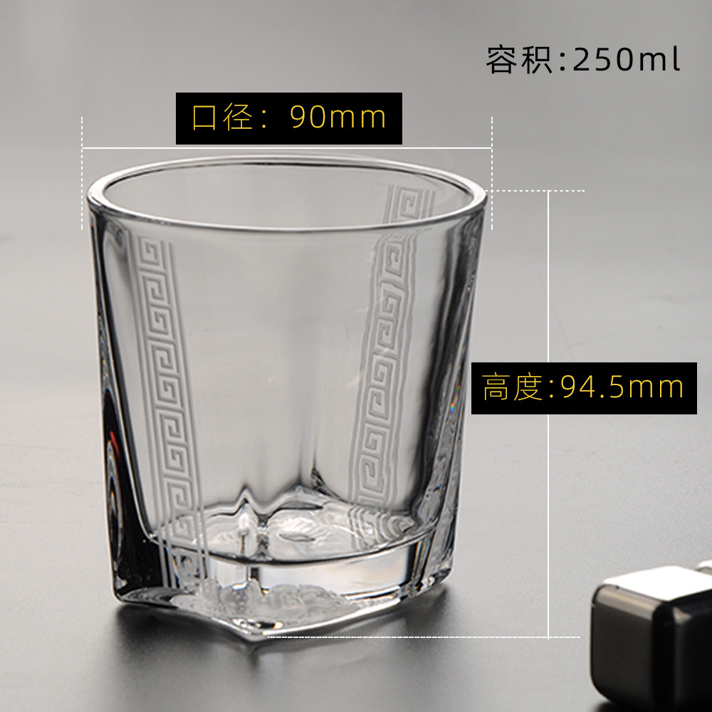 水晶玻璃威士忌杯美杜莎人头像 家用烈酒杯古典杯洋酒杯啤酒杯