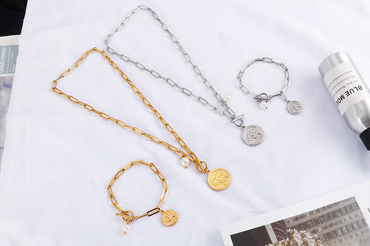 European and American New Normcore Ins Trendy Special-Interest Design Pearl Titanium Steel Womenu002