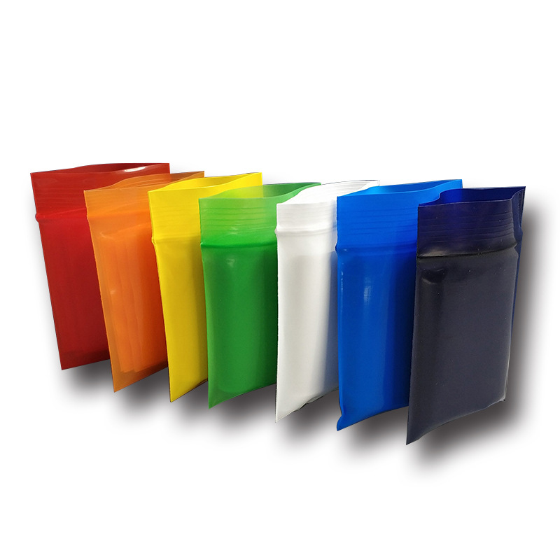 Bolsas autosellables de PE coloridas, bolsas gruesas para muestras de juguetes, bolsas de almacenamiento de embalaje semitransparentes resellables, bolsas para sellar alimentos.