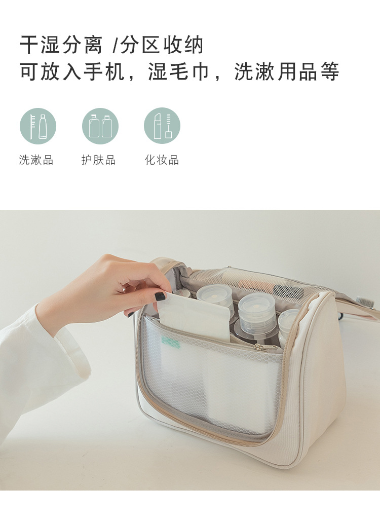 厂家直销批发时尚环保2021新款新型新款牛津布带手提大容量高品质洗漱包详情图5